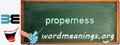 WordMeaning blackboard for properness